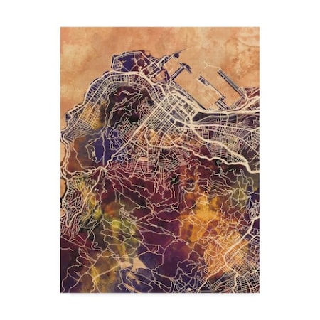 Michael Tompsett 'Cape Town South Africa City Street Map Ii' Canvas Art,35x47